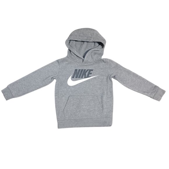 NIKE Sportswear Club Fleece Pull Over Hoodie Grey w/ White & Blk Logo Toddler 3T - Picture 1 of 5